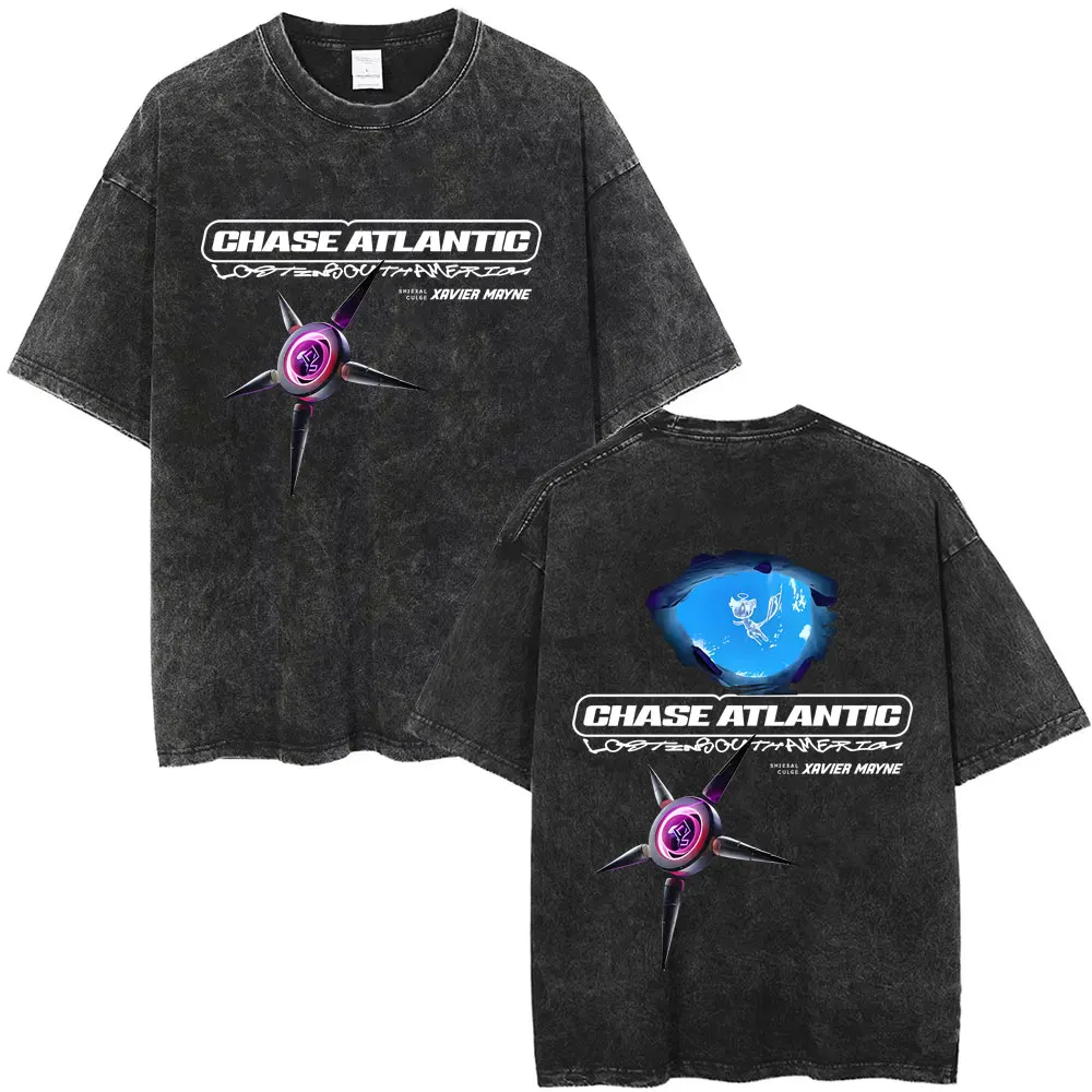 

Washed Vintage Chase Atlantic Lost in South America Tour T-shirt Men Women Retro Gothic Rock T Shirt Men's Casual Cotton Tshirt