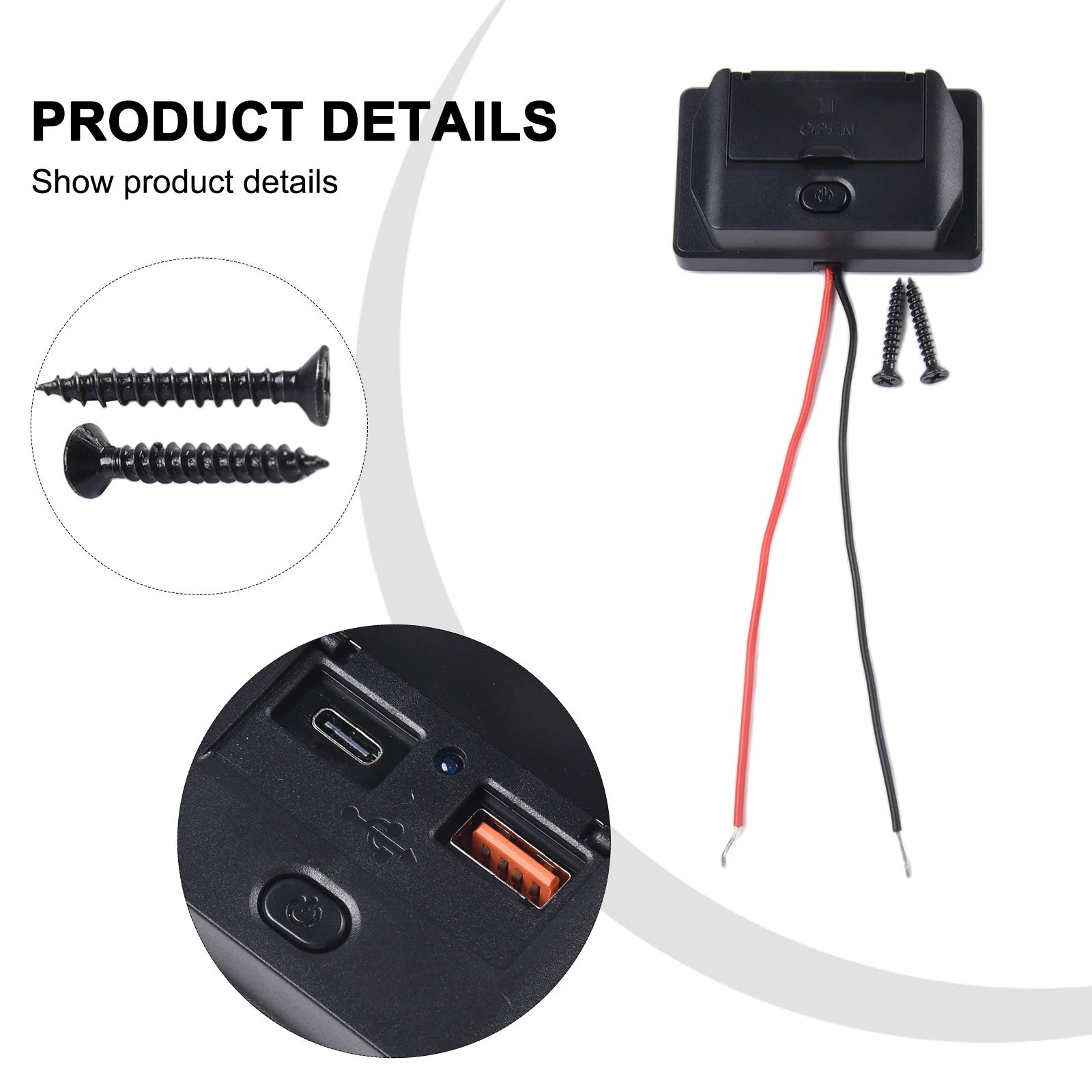 

With LED Light Dual USB Ports Fast Charging Socket USB Fast Charging 12-24V 3.1A 5V 66*37.05*18.5mm Blue LED Indicator