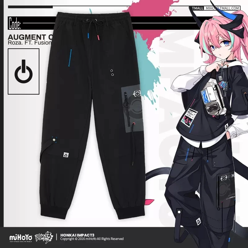 Gra Honkai Impact 3 żarliwe tematy związane z tempem odzież robocza wiosna/lato relaksujące spodnie rekreacyjne Cosplay akcesoria mody dla dzieci