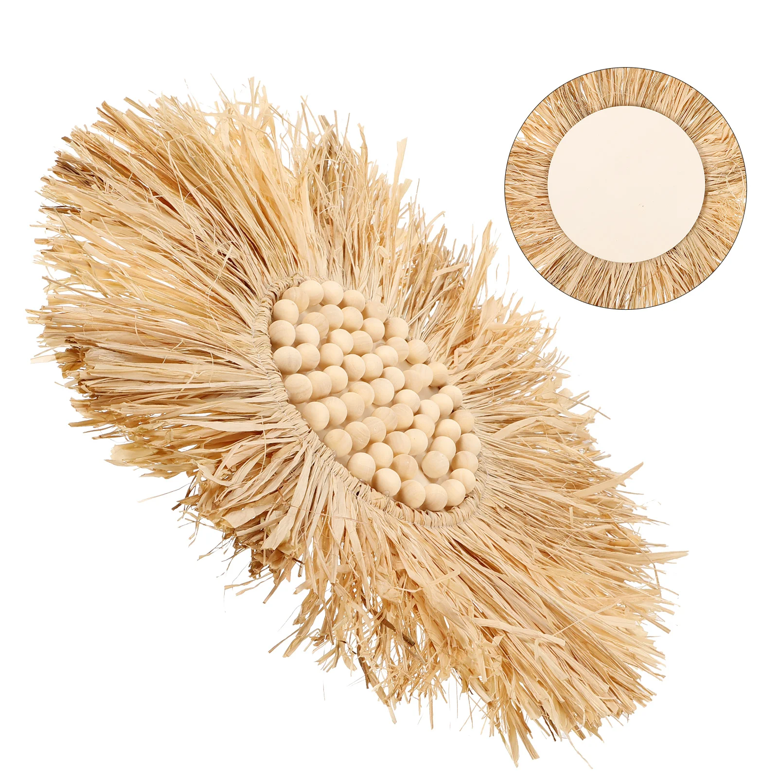 

Straw Hanging Ornaments Locket Living Room Wall Decor Wood Home Accessories Nordic