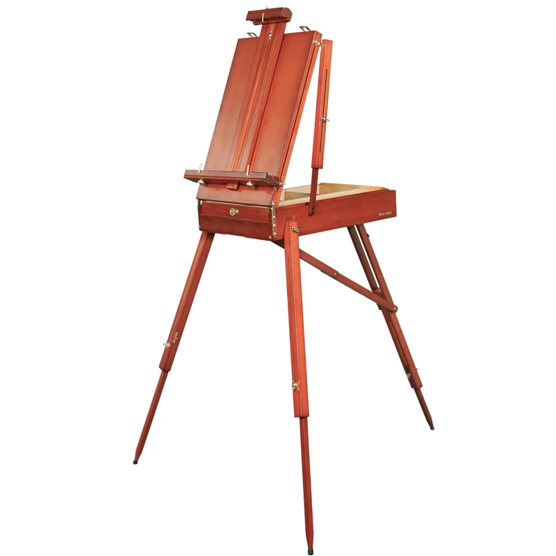 Portable  boxArt oil painting stand Wooden multi-functional easel Oil  set  storage box Art toolbox