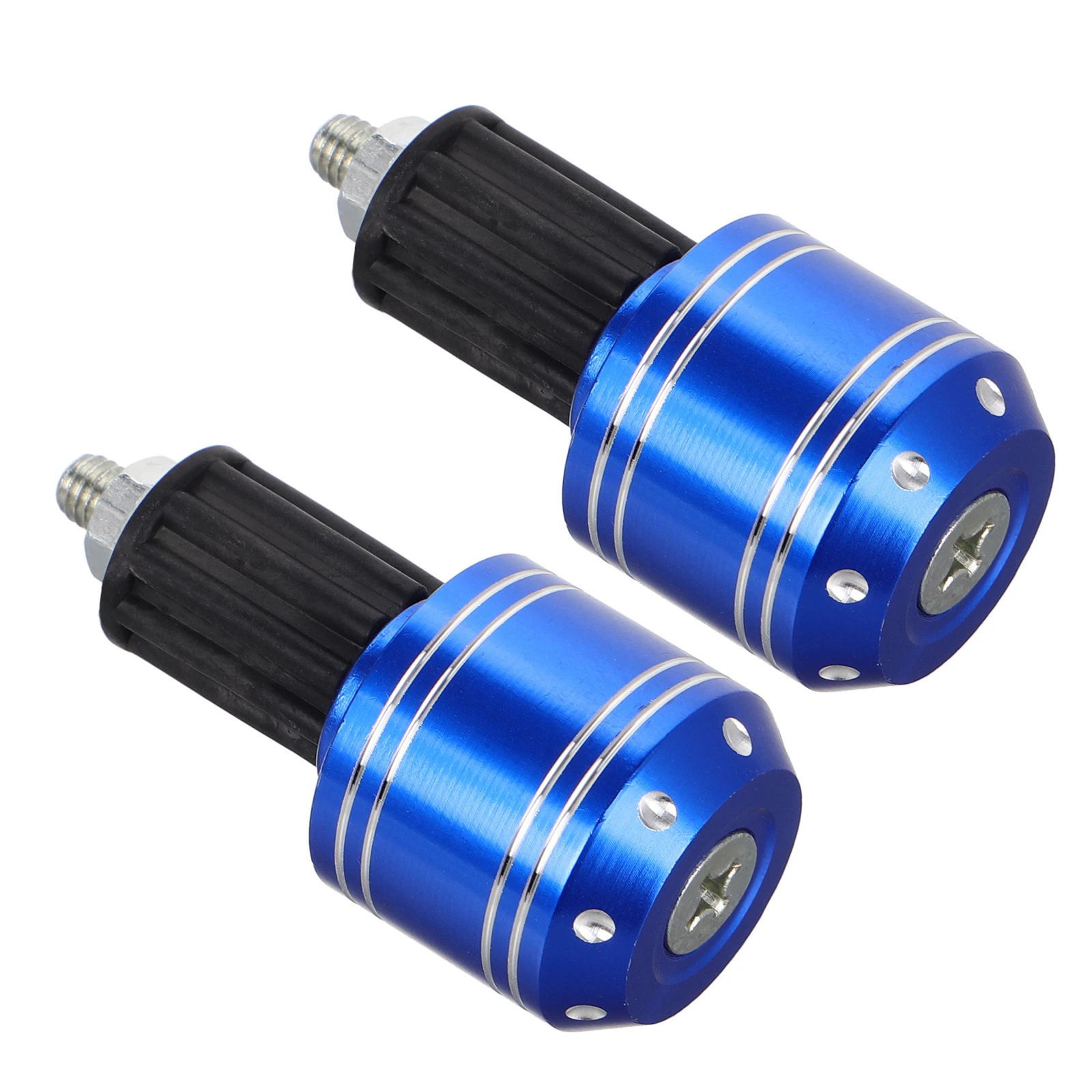 

2pcs Motorcycle Handlebar End Caps Aluminum Alloy ABS Anti-Fall White Dot Stripes Easy Install Dirt Bike for Offroad