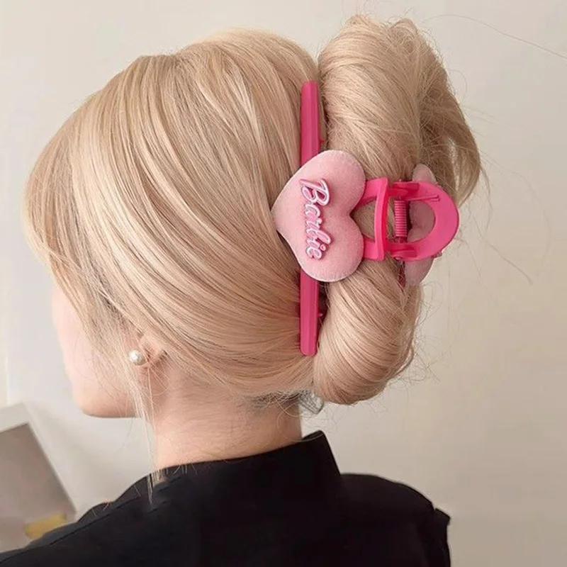 Cute Barbie Hairpin Kawaii Anime Plush Love Heart Sweet Creative Versatile Cartoon Hindbrain Eight Claw Hairpin Toys Girl Gifts