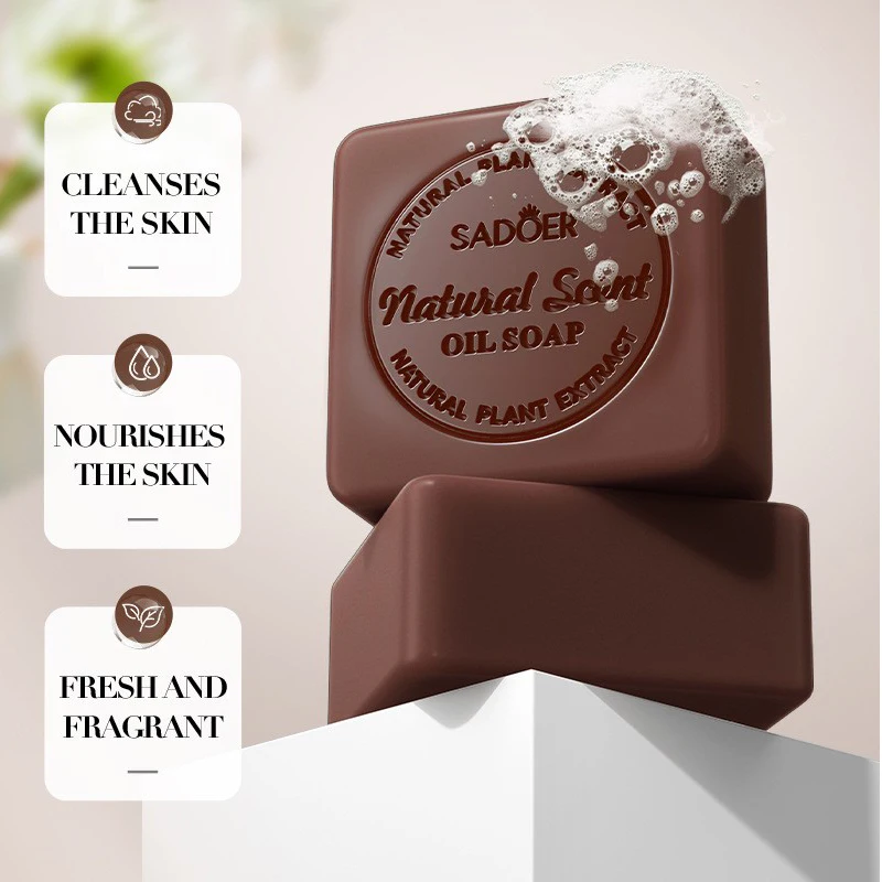 نبات الفاكهة القهوة جوز الهند التقشير رائحة طبيعية صابون الزيت، الوجه الجسم خفيف التطهير ترطيب ترطيب، بشرة ناعمة #2