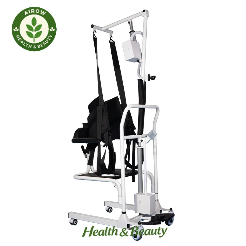 AIROW Hospital Mobility Handicapped Lifts Crane Patient Patient Lift Electric Moving Commode Chair with Sling