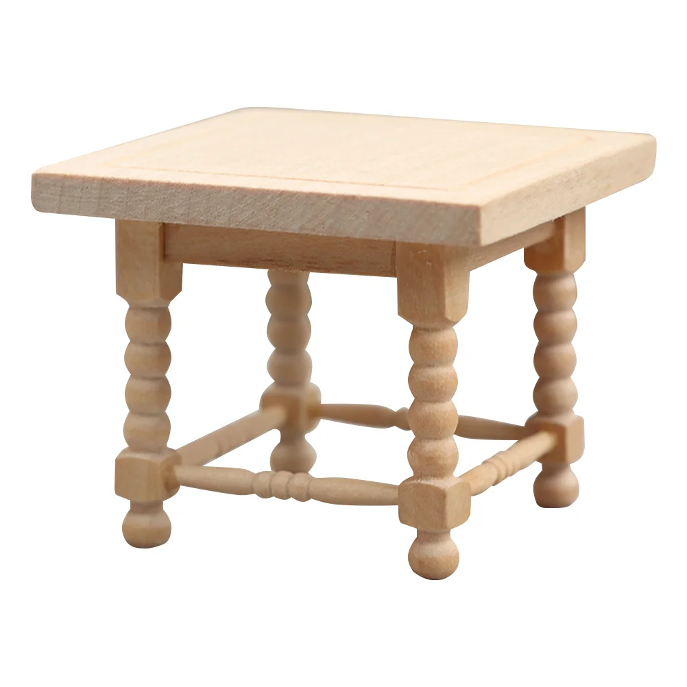 

Mini Wooden Tea Table for Mini House Square Shape Mini End Table Delicate Mini House Decoration mini house accessories