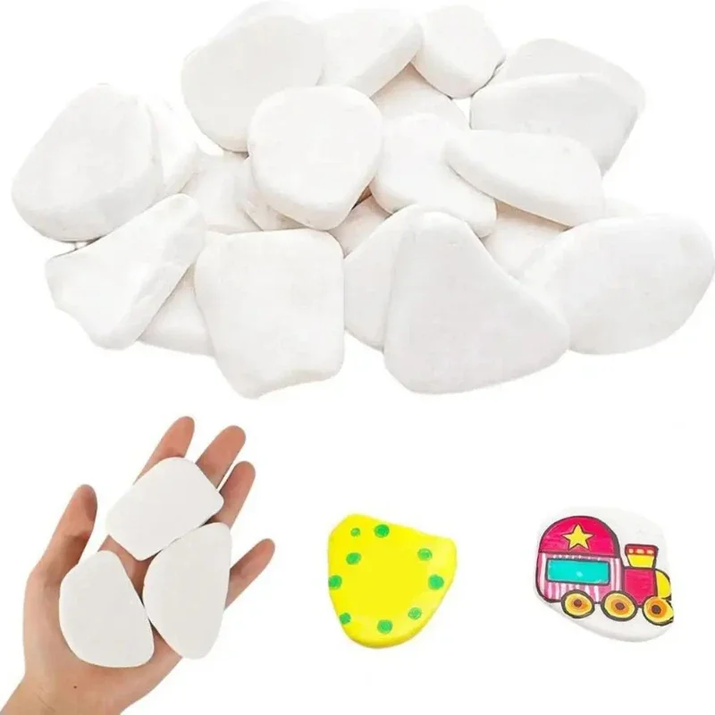 New Design Bulk DIY Rock Painting Kit Smooth White Irregular Flat Stones Arts And Crafts Supplies for Creative Projects