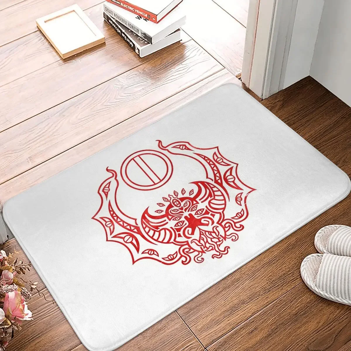 Viking Valhalla Anti-Slip Rug Doormat Bath Mat The Crimson Bat Steed Of The Red Goddess By Kalin Kadiev Hallway Carpet