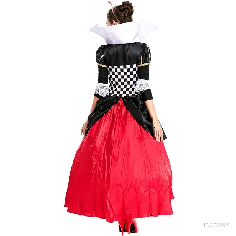 Halloween Dream Wonderland Poker Red Hearts Poison Queen Princess Role Playing Costume Birthday Party Stage Performance Dress