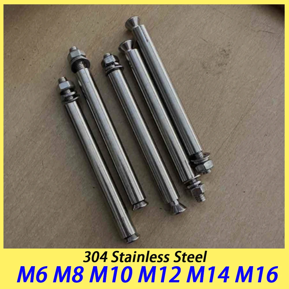1-10Pcs M6 M8 M10 M12 M14 M16 304 Stainless Steel Expansion Screw Wedge Anchors Screw Bolt for Cement Concrete Accessories