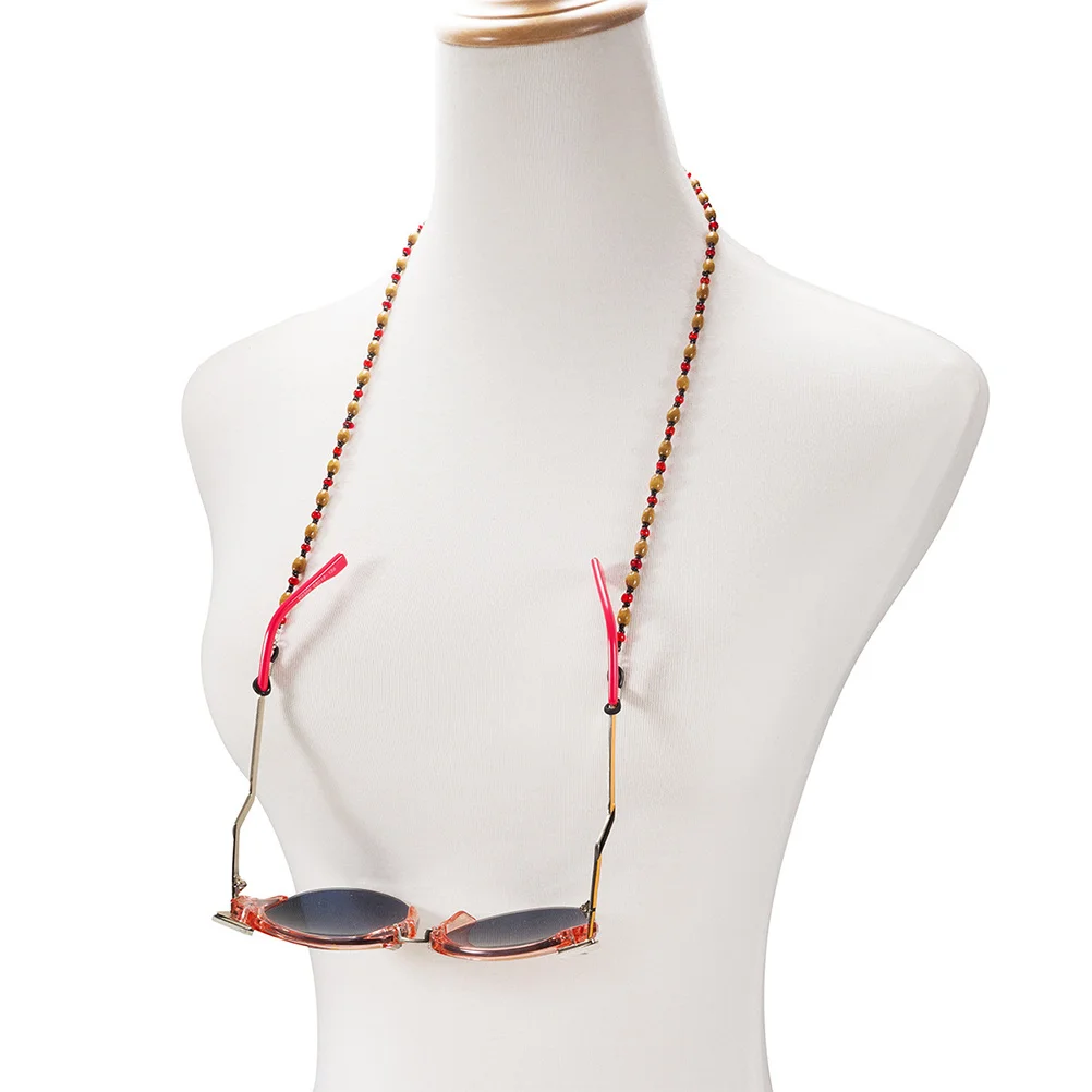 

1Pcs Eyeglass Chain Vintage Wooden Beaded Anti-Slip Eyewear Safety Strap for Sports Running Hiking Glasses Holder Cord