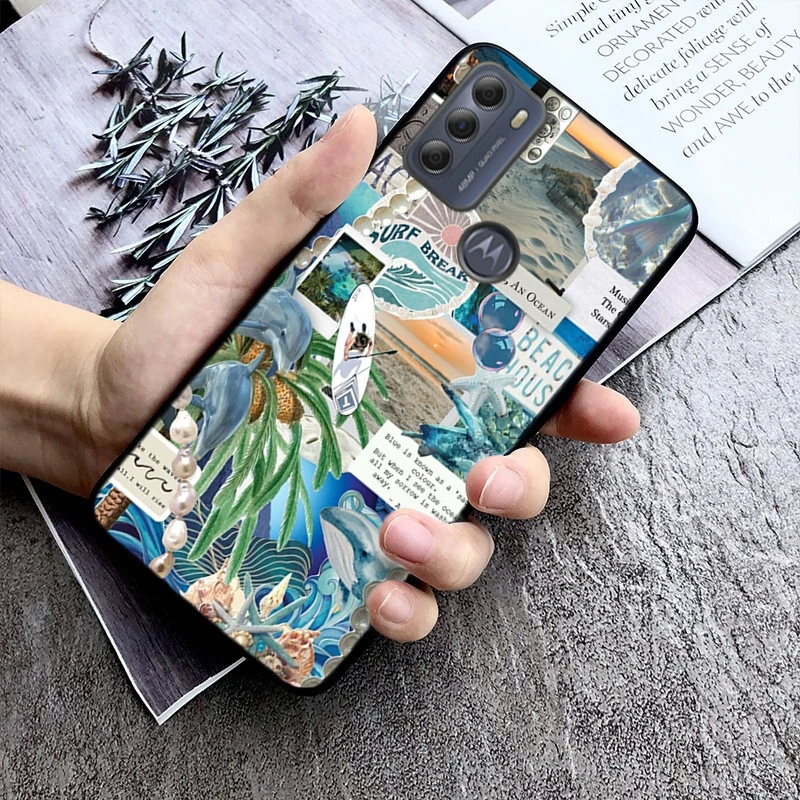 

Blue Sea Ocean Summer Aesthetic Case For Moto G84 G22 G32 G42 G52 G62 G53 G72 G60 G60S G100 G10 G20 G30 G13 G50 G 5G G Pure
