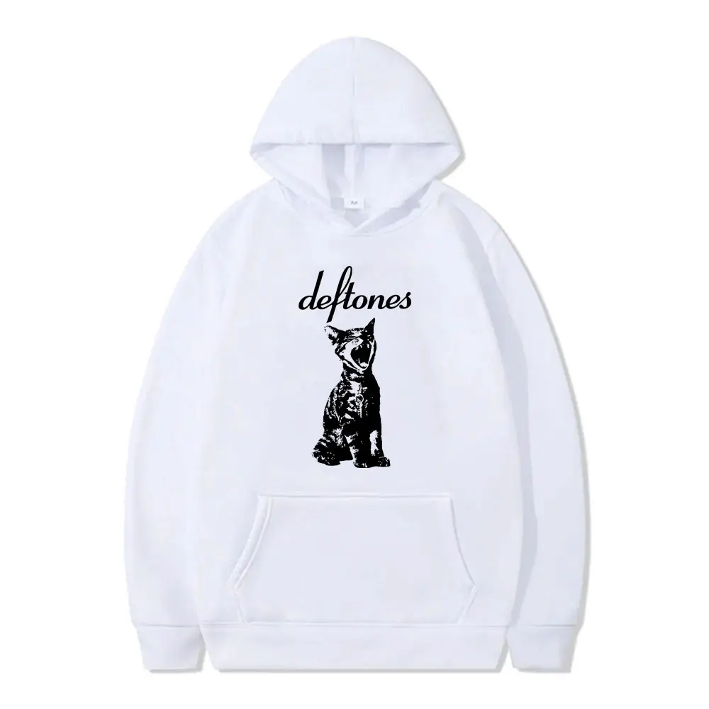 

Hot Sale Rock Band Deftones Cat Graphic Hoodie Men's Alternative Heavy Metal Harajuku Hooded Sweatshirt Male Oversized Hoodies