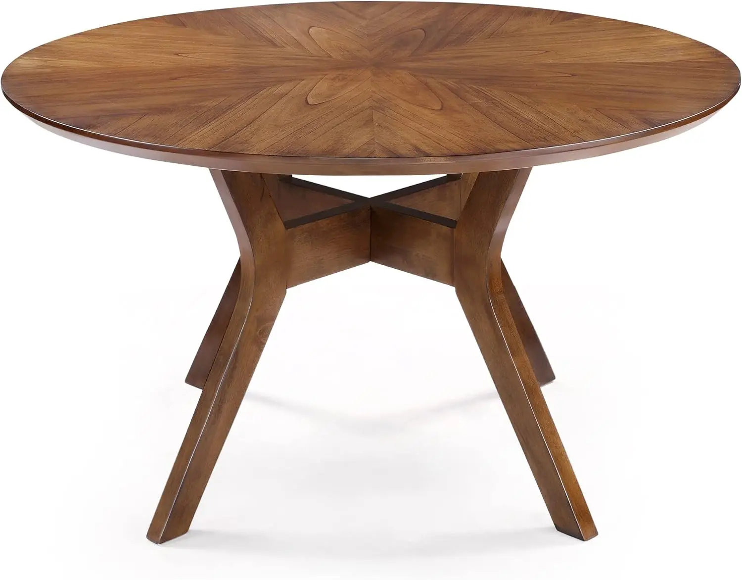 Round Dining Table for 6, Solid Wood, 52-Inch