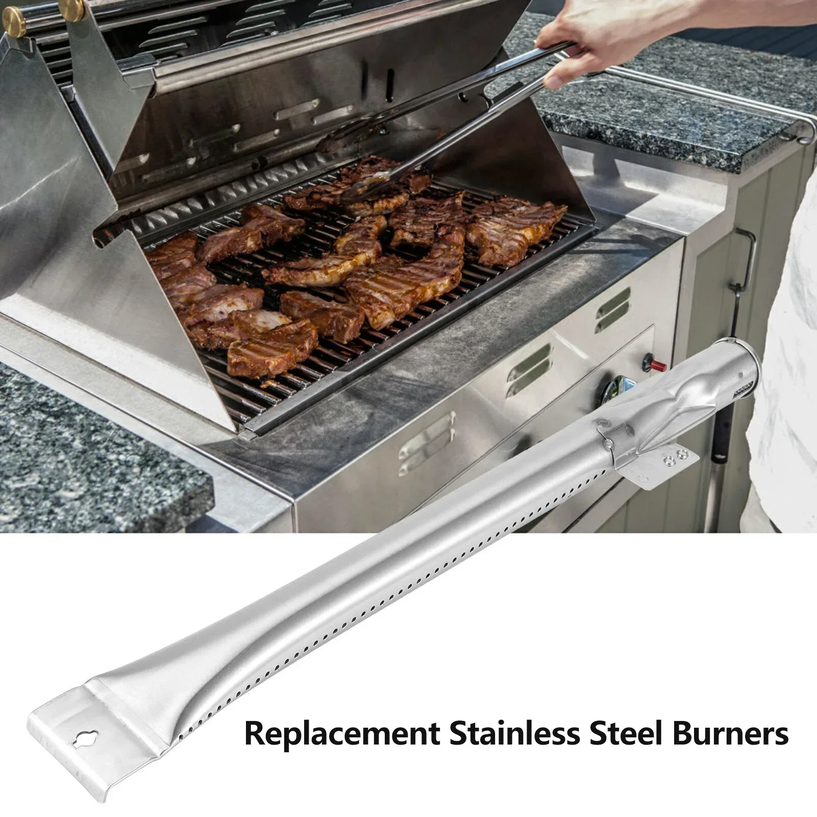 4pcs Bbq Stainless Steel Burners Kit For Grill Master Grill Accessories Replace Parts Fits For Home Depot Nexgrill