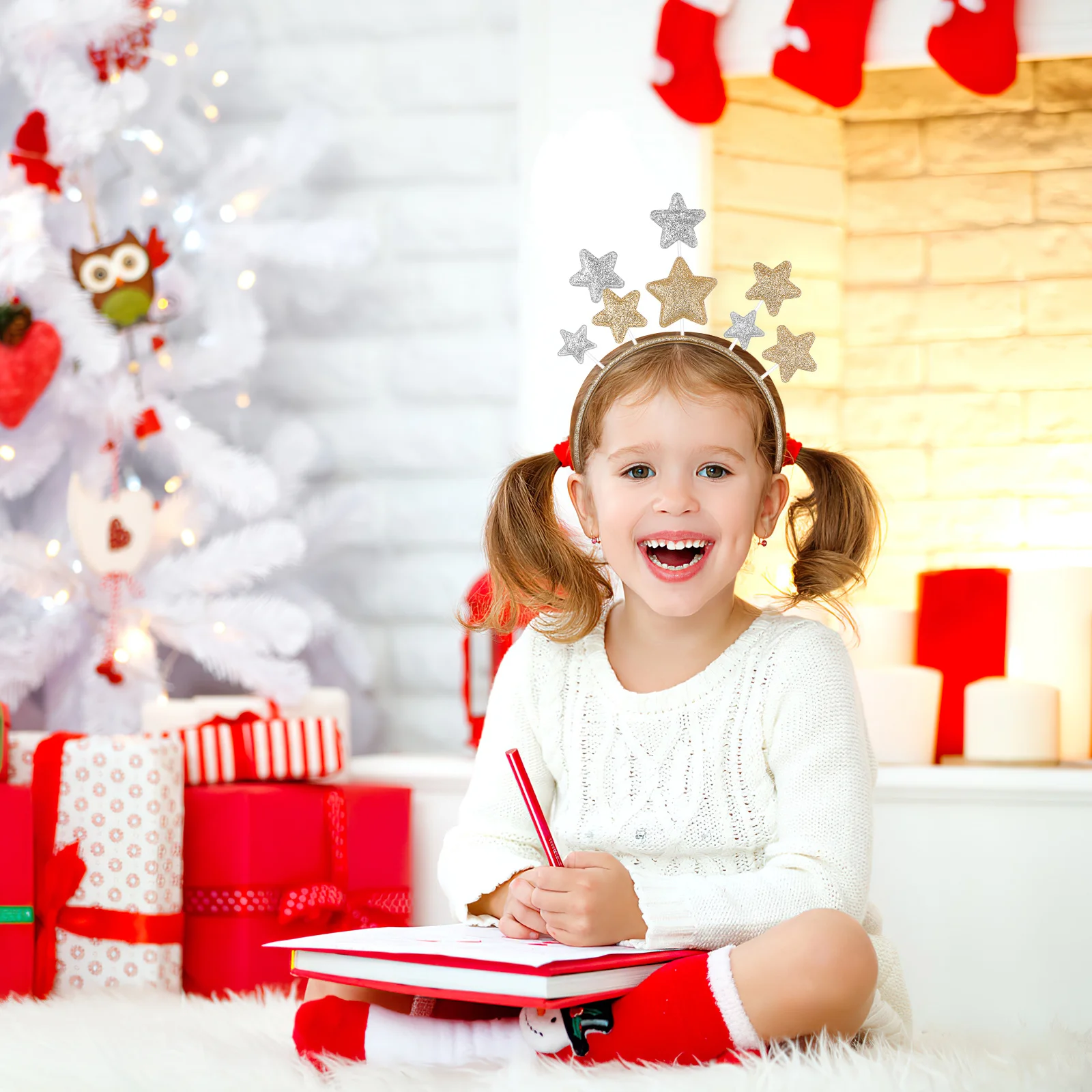 

1Pcs Hair Hoop Pentagram Pattern Premium Material Headband for Festival Holiday Party Supplies Costume Decoration Use