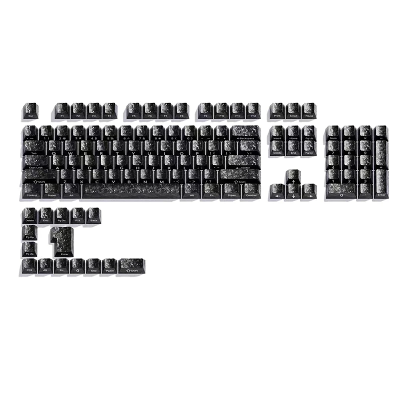 Super Sale 119 Black Forged Carbon Matte Keycaps Side Print PBT Backlit Key Cap Cherry Profile Double Shot for Mechanical Keyboa