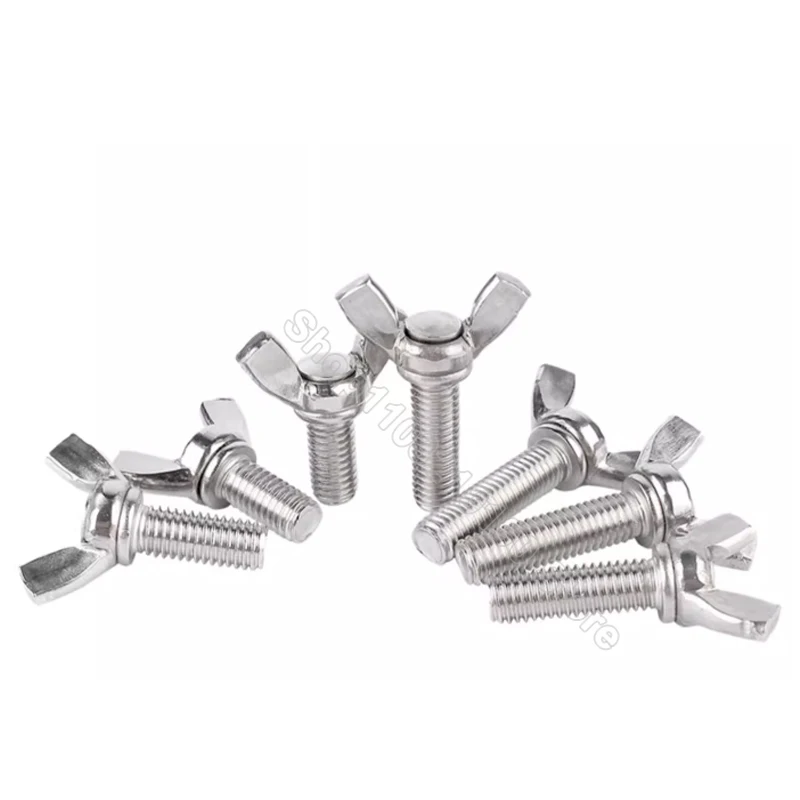 1-20Pcs M3 M4 M10 DIN316 Stainless Steel 304 Butterfly Bolt Tighting Wing Head Bolt Thumb Screw Claw Hand Tighten Screw L=6-40mm