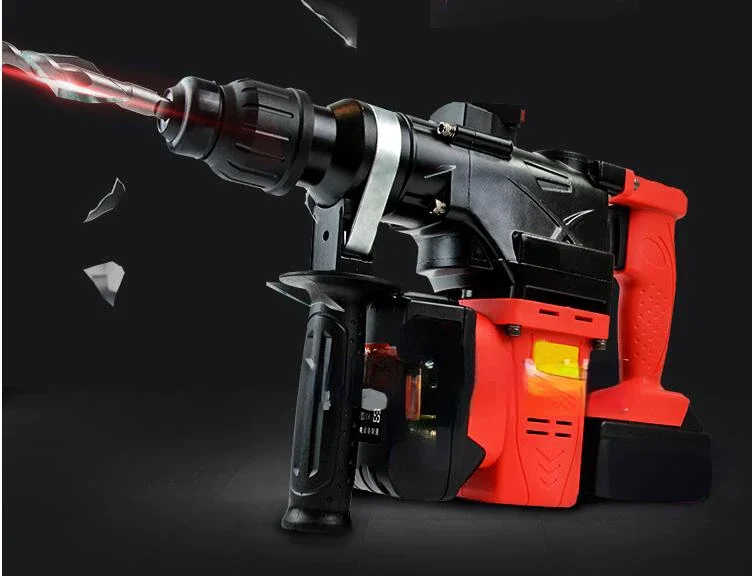 Lithium Battery Rotary Hammer Heavy Duty Cordless Impact Drill Power Tool Cordless Hammer Electric Drill