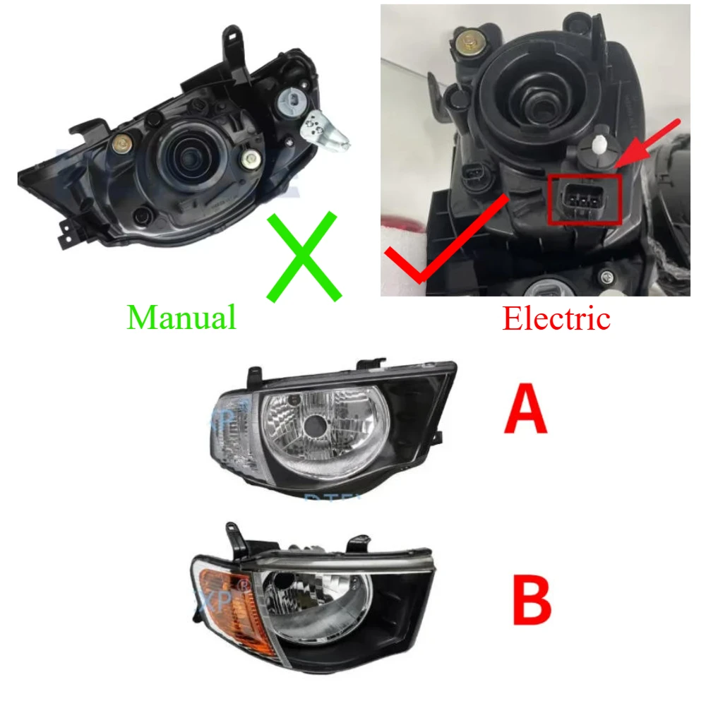 1 Piece Auto Head Light for L200 Front Lamp for Triton Front Head Light Lamp for Pick Up 2005 2006 2007 2008 2009 Without