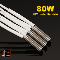 Torlipy New 24V 80W Heater Cartridge High Temperature Quick Heating Tube 6*20mm 3D Printer Parts Heated Pipe For E3D V6 Volcano