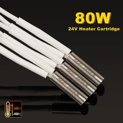 Torlipy New 24V 80W Heater Cartridge High Temperature Quick Heating Tube 6*20mm 3D Printer Parts Heated Pipe For E3D V6 Volcano