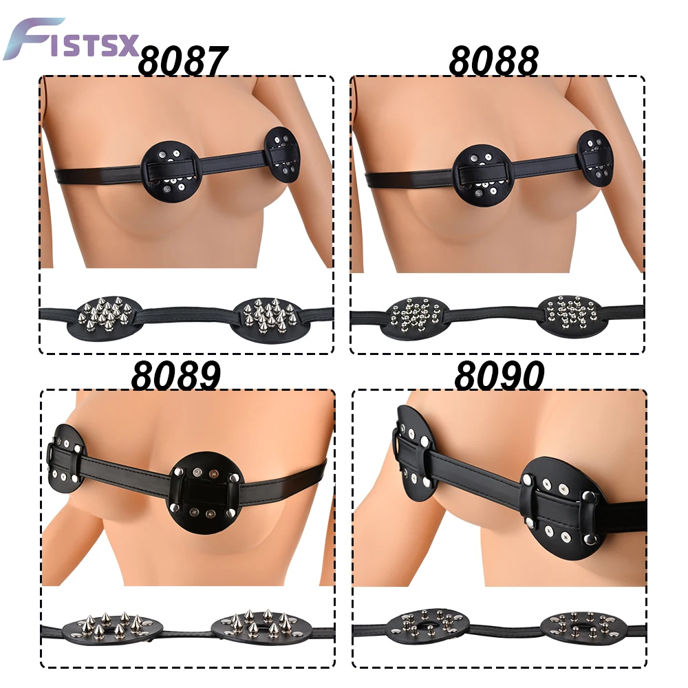 FISTSX Gothic หนังสวมใส่หัวนม Clamps เข็มขัดของเล่นหน้าอกผูกสําหรับผู้หญิง Pleasure Breast Bondage BDSM Sex ของเล่นเกมสําหรับผู้ใหญ่