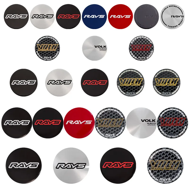 4 PCS 45mm 49mm 50mm 56mm 65mm RAYS VOLK Car Wheel Center Hub Cap Sticker Emblem Auto Styling Rim