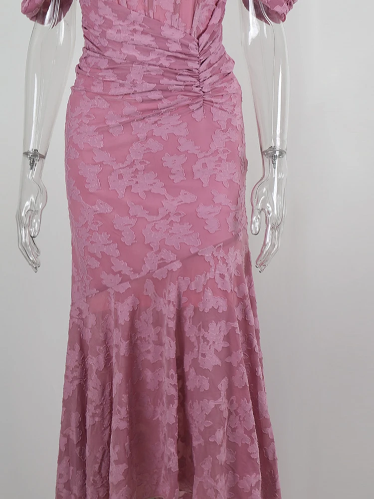 ピンクのオフショルダー、背中見せセクシーなイブニングドレス、女性用、パープルのノースリーブ、ストラップレス、ギャザー入りボディコン、クラブ、パーティー用ドレス