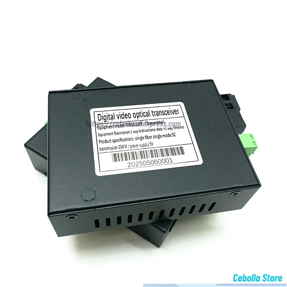 1 ペア 1 BIDI RS-485 シンプレックス SM 光ファイバー送信機および受信機 RS485 データエクステンダーコンバータ、10/100Mbps イーサネット付き