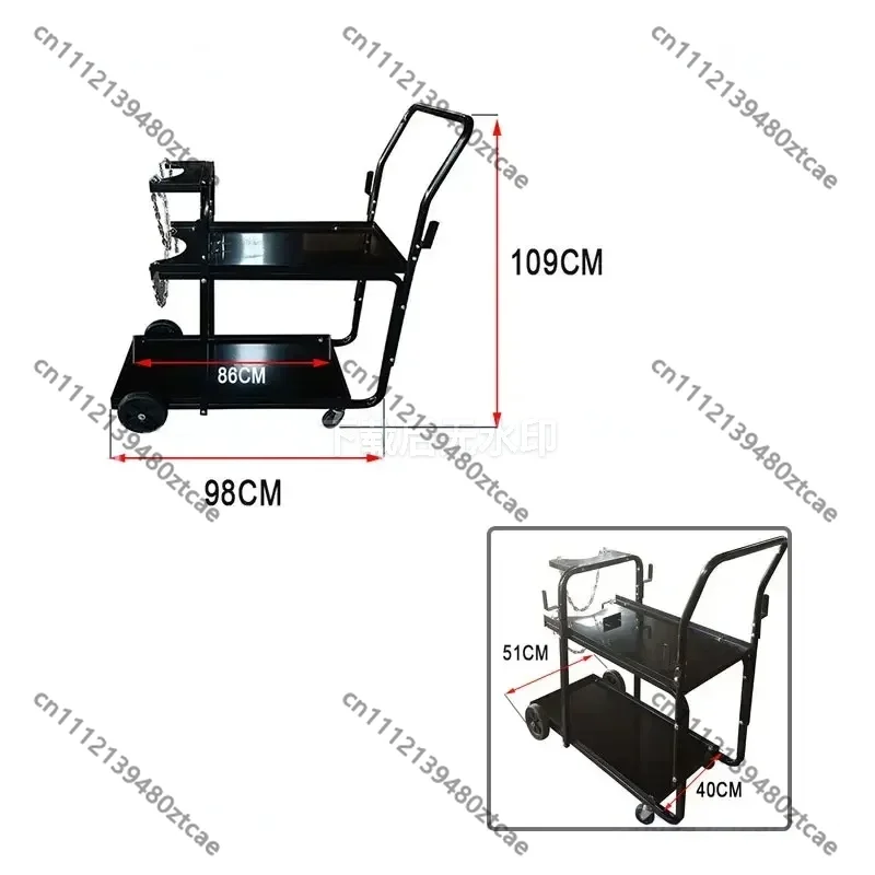 Heavy Duty MIG Welding Machine Trolley, Portable Welder Storage Cart Gas Bottle Rack Workshop Moving Welding Equipment Stand
