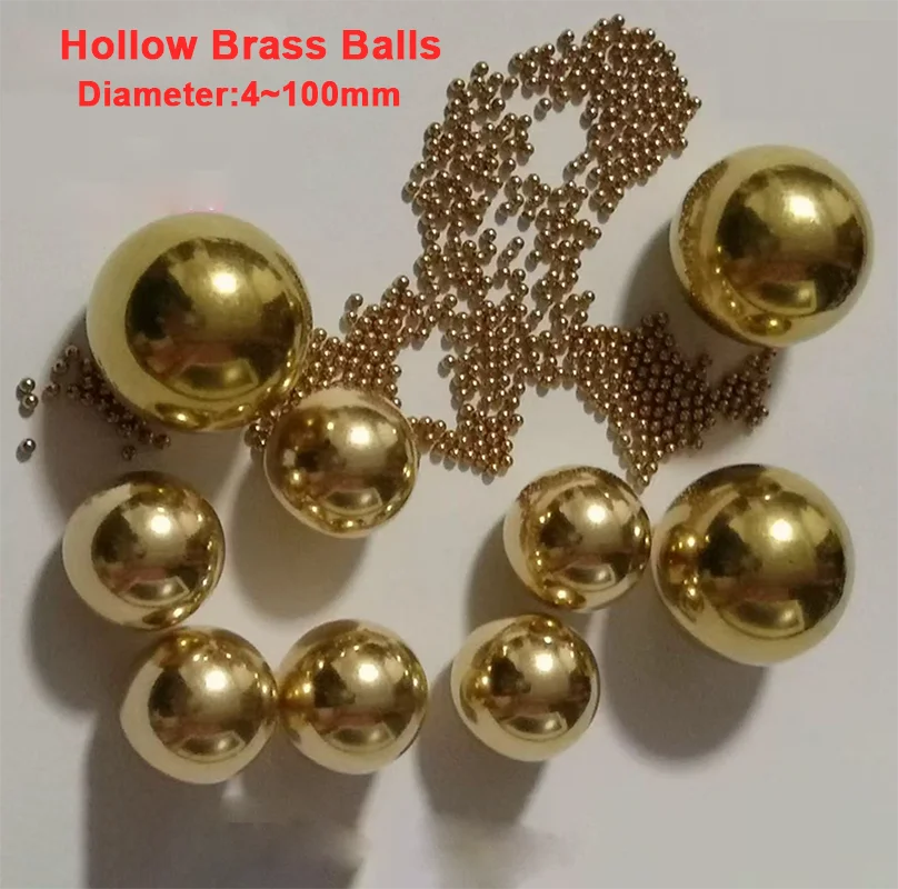5-50Pcs  Hollow Copper Balls Pure Brass Precision Copper Beads Diameter 4/5/6/7/8/10/12/14/16/18/20/25/30/35/40/45/50/53-100mm