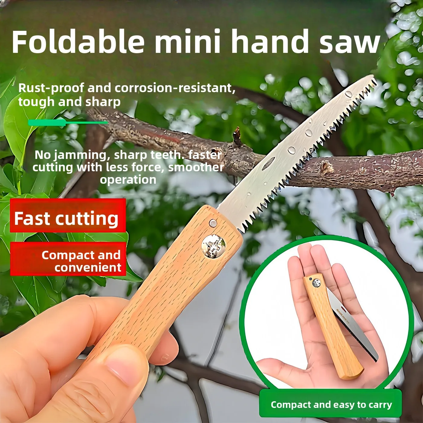 Foldable Small Saw Household Hand Saw Hand Pull Woodworking Saw Mini Portable Manual Saw