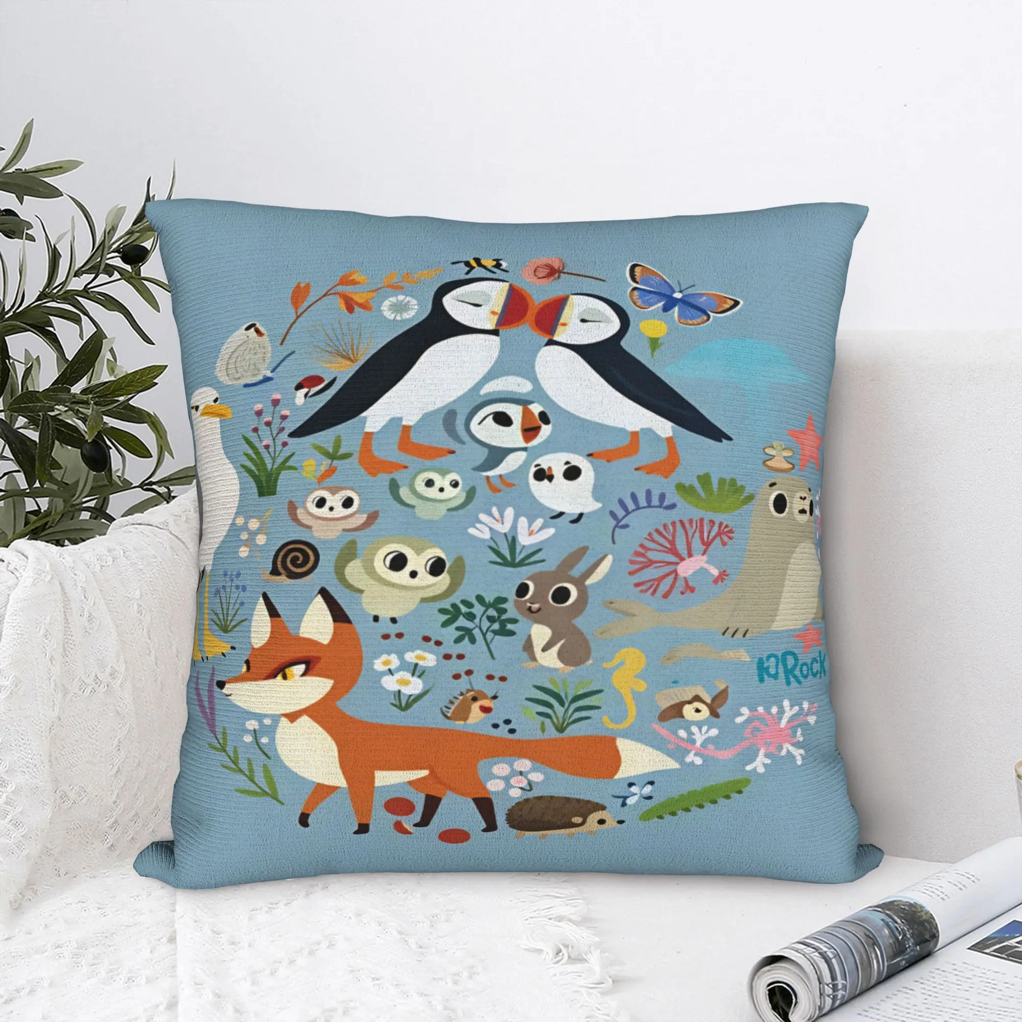 Puffin Rock And New Friends Pillow Case  Funny Pillow Cover Comfy Pillowcases For Wedding Party Home Decor