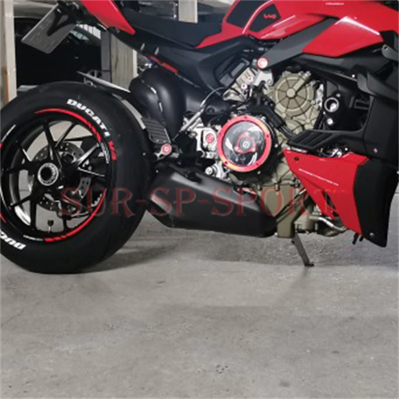 Bottom Exhaust Pipe Anti-Scald Cover For Ducati Streetfighter V4 V4 S Full Carbon Fiber 100%