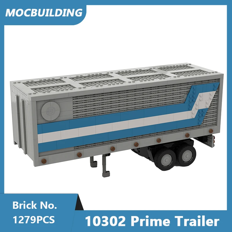 MOC Building Blocks 10302 Prime Trailer DIY zmontowane cegły Creative Truck Series zabawki dla dzieci prezenty bożonarodzeniowe 1279 sztuk