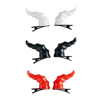 Dragon Horn Barrettes Devil คอสเพลย์สาว Barrettes Devil Headwear คอสเพลย์เทศกาลฤดูใบไม้ผลิเครื่องแต่งกาย Hairpin