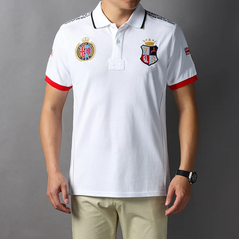 Men's Polo Shirt England Great Britain Royal Casual Sports Party Cotton Embroidery Luxury Contrast Color Original Design