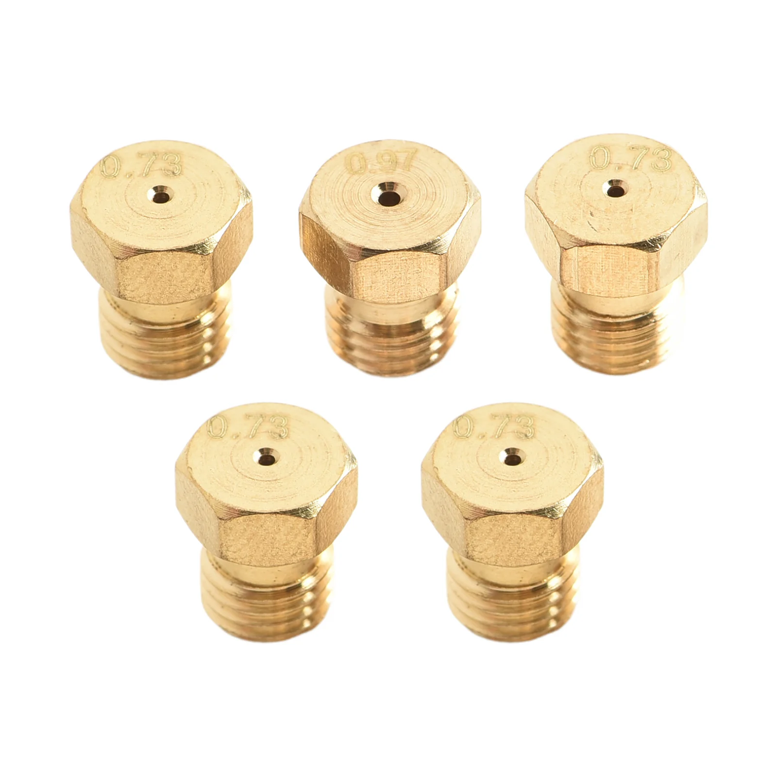 Gas Hob Nozzles Natural Gas Hob Kit Nozzle Sizes 0.73, 0.97 Standard M6 X 0.75 Thread Utilizes Natural Gas M6 X 0.75 Thread