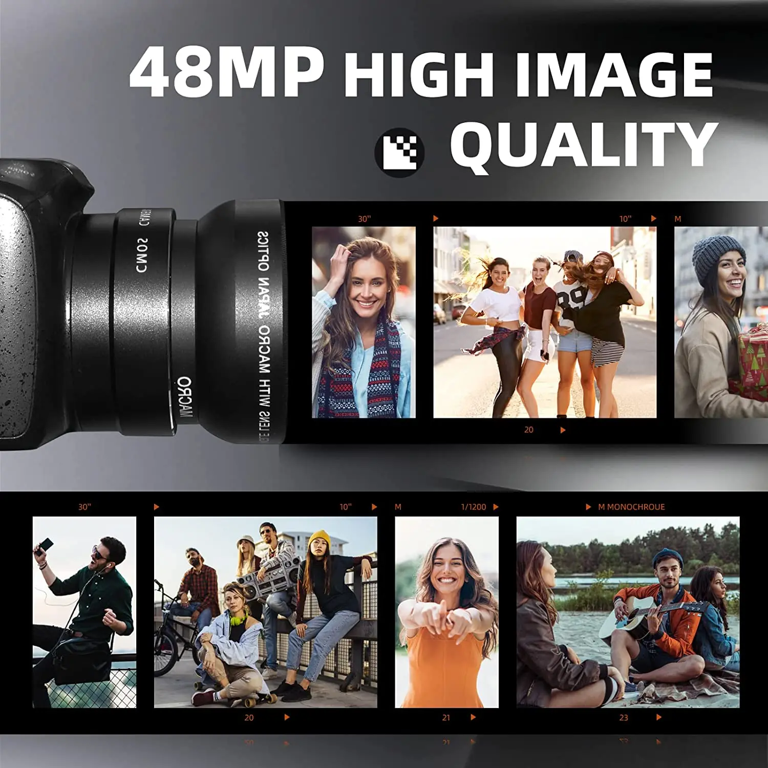 NBD Fotocamera Digitale 4K 48MP: Autofocus, Grandangolo, Macro, Microfono E Scheda 32GB Inclusi