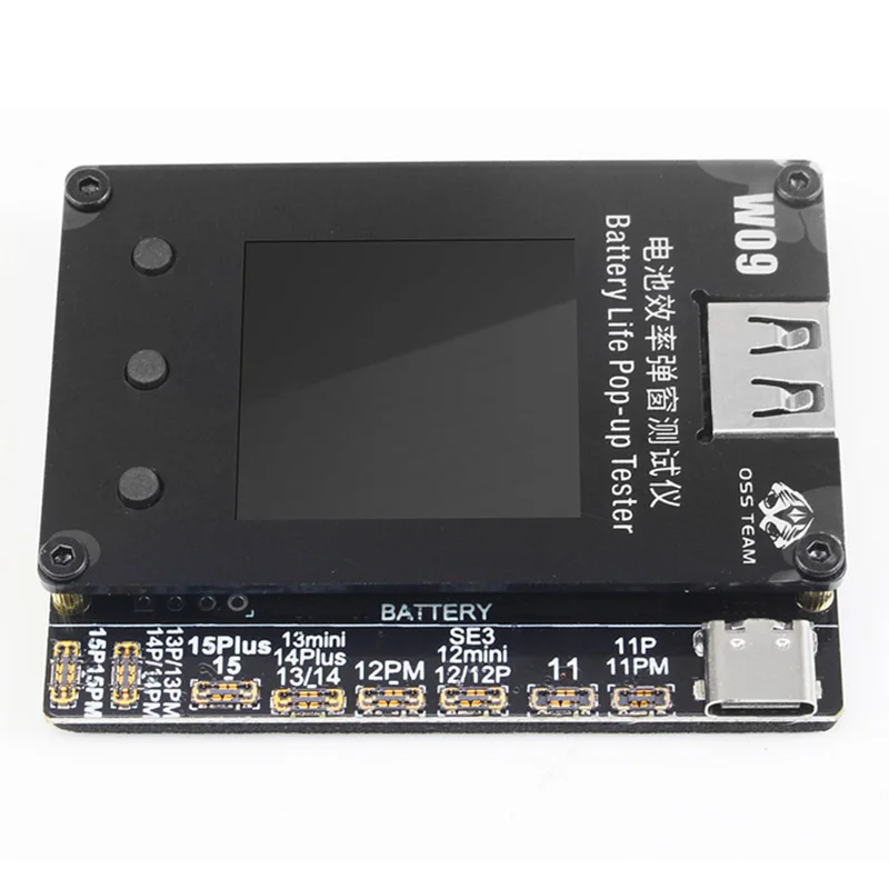 OSS W09 Pro V3 Battery Life Pop-up Tester for iP11 12 13 14 15 Pro Max Solve Battery Pop-up Modify Battery Efficiency 100%