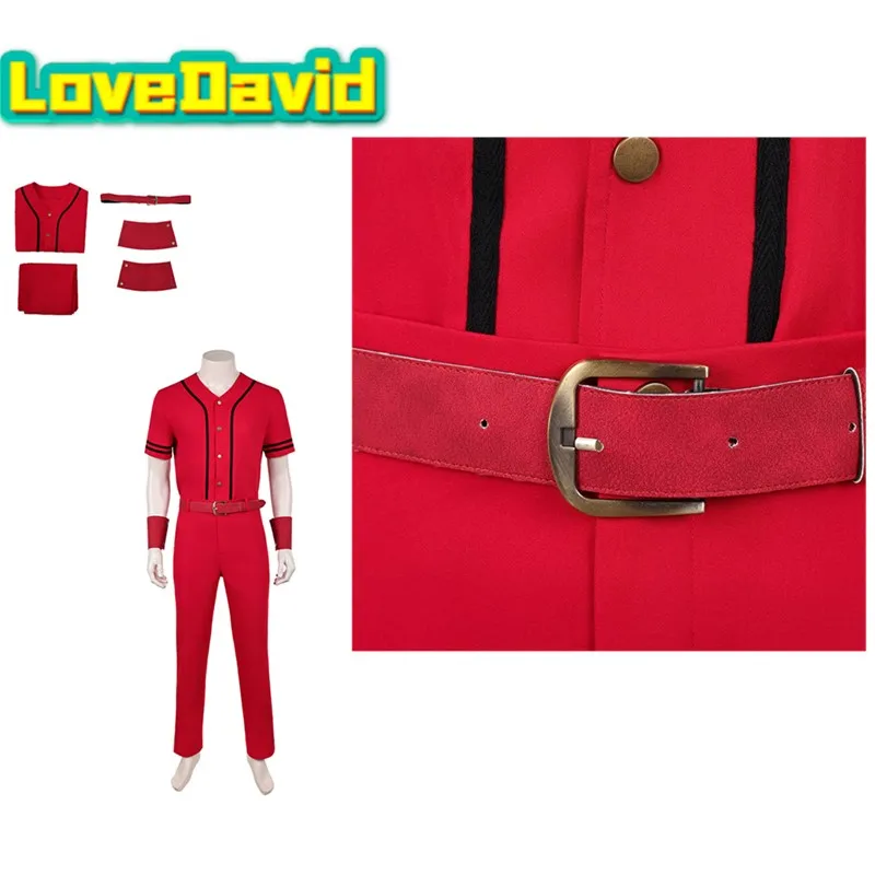 

TV Pirate 2026 Adult Luffy Cosplay Costume Disguise Men Red Top Pants Wristbands Outfits Halloween Fantasia Carnival Party Suit