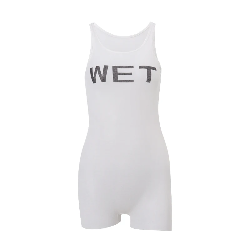 WhereMery Sexy Y2K Print Perspective Bodysuit Summer Slim Fit Perspective Sleeveless Bodycon Fashion Club Party Jumpsuit