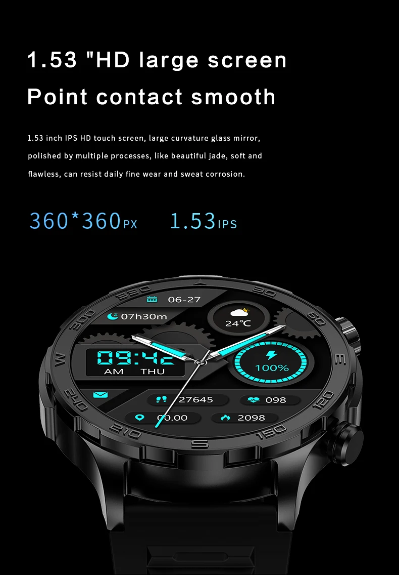 GT4 Pro + สมาร์ทวอท์ชสำหรับผู้ชาย1.6นิ้วหน้าจอใหญ่โทรผ่านบลูทูธ NFC เข็มทิศ GT4Pro อัตราการเต้นของหัวใจบวกสายรัดข้อมือฟิตเนสใส่เล่นกีฬา