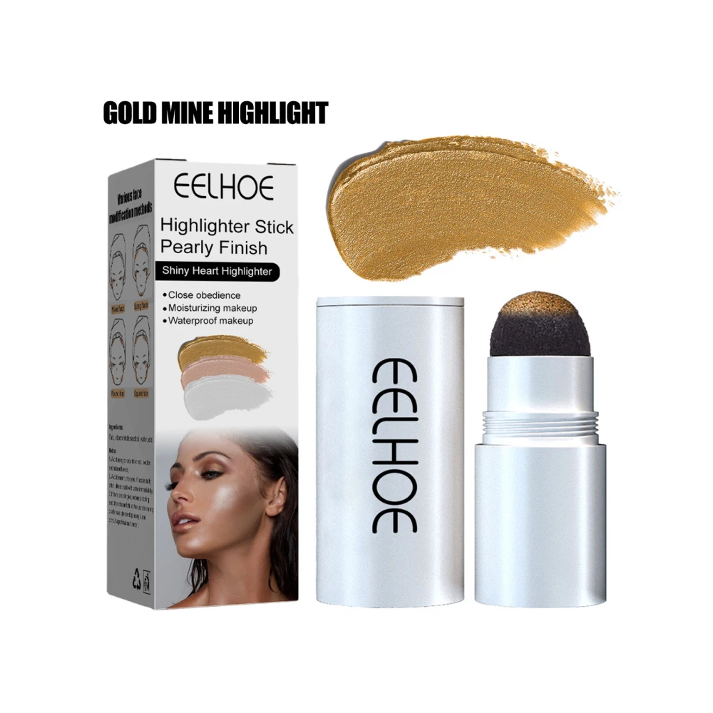 EELHOE Multi-use Pearlescent Highlight Stick Brightening High Gloss Fine Flash Facial Stereo Contouring All-in-one Makeup Stick