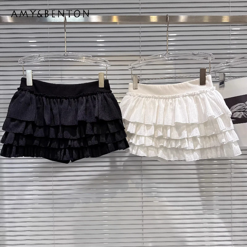 

Japanese Design Sweet Temperament Multi-layer Women's Skirt Summer New Cute Versatile Elastic Waist Versatile Short Skirts Girl