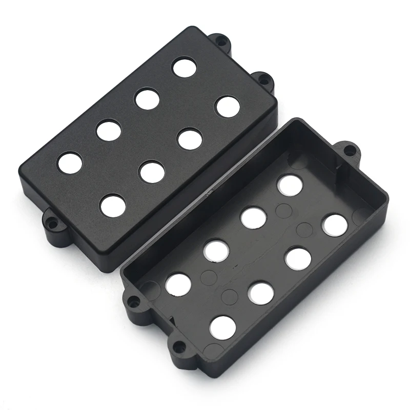 20Pcs 4 String Bass Pickup Cover 9.5MM Pole Piece Hole 4MB Bass Opened/Sealed Guitar Pickup 89.5x49MM for Pickup Maker Black