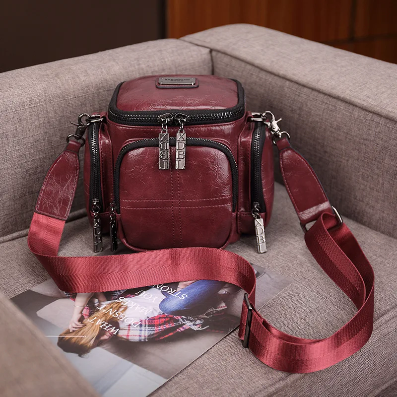 Johnature 2024 New Fashion Women Shoulder Bags Multifunctional Camera Bag Pu Leather Large Capacity Solid Color Crossbody Bags