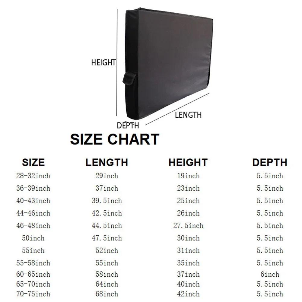 غطاء تلفزيون خارجي مقاوم للماء مصنوع من قماش أكسفورد 600D مناسب خصيصًا للتغطية والحماية المثالية #5