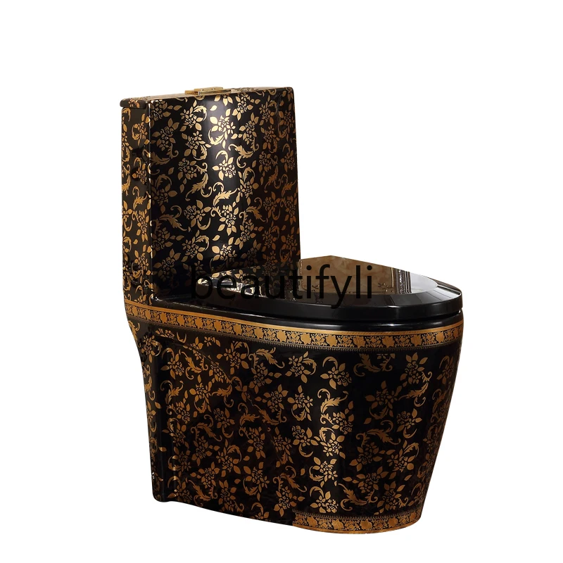 

Color gold black super swirl pump retro bathroom deodorant household creative ceramic toilet